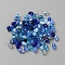 Glass Beads, Teardrop, Faceted, Mixed Style, Blue, 6x4mm, Hole: 0.9mm, 98pcs/bag
