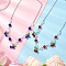 2Pcs 2 Colors Crackle Glass & Natural Quartz Crystal Fruit Bib Necklaces for Women, with Brass Cable Chains, Platinum, Mixed Color, 16.81 inch(42.7cm), 1pc/color