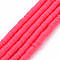Handmade Polymer Clay Bead Strands, Heishi Beads, Disc/Flat Round, Camellia, 4x0.5~1mm, Hole: 1.5mm, about 320~447pcs/strand, 15.74~16.92 inch