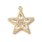 304 Stainless Steel Rhinestone Pendants, Star Charms, Ion Plating(IP), Real 18K Gold Plated, Crystal, 22.5x20.5x3mm, Hole: 1.4mm