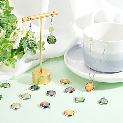 28шт 7 цвета печатных подвесок из непрозрачной смолы&nbsp;RESI-AR0001-20