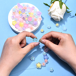 60 г 4 вида матовых прозрачных акриловых бусин&nbsp;OACR-YW0002-66