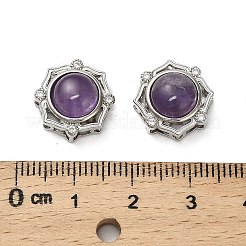 Латунные многорядные звенья из натурального аметиста&nbsp;KK-D366-01P-F