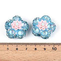 Полимерная глина в форме цветка со стразами&nbsp;CLAY-U023-01E