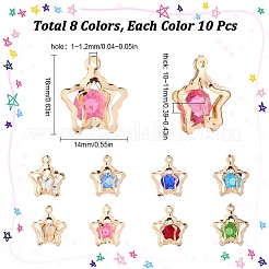 80шт 8 цвета подвески со стразами&nbsp;IFIN-SC0001-68