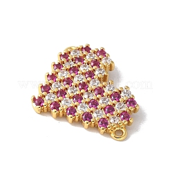 Подвески-сердечки с микропаве из латуни и кубическим цирконием&nbsp;KK-A252-28G-04