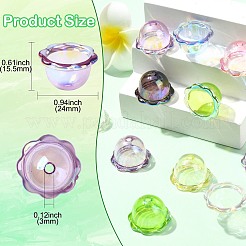 35 шт. 7-цветные акриловые колпачки для бусин с УФ-покрытием&nbsp;OACR-CJ0002-36