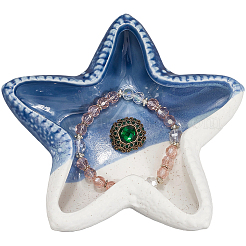 Керамическая тарелка для украшений с морской тематикой&nbsp;AJEW-WH20064-37C