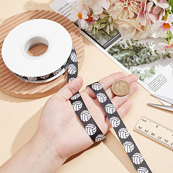 20 ярдовая полиэстеровая волейбольная лента с принтом спортивных мячей и корсажной лентой&nbsp;OCOR-WH0085-75A-01