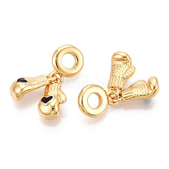 Латунная черная эмалевая боксерская перчатка европейские подвески&nbsp;X1-KK-N271-08G