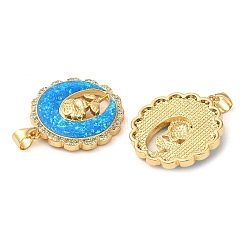 Покрытие стойки латунь микропаве прозрачные подвески из кубического циркония&nbsp;KK-P268-10B-G