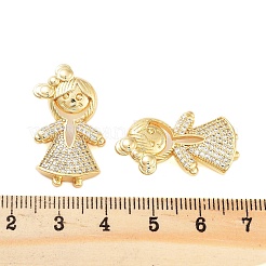 Подвески из латуни с покрытием из прозрачного кубического циркония&nbsp;KK-S379-09G-B