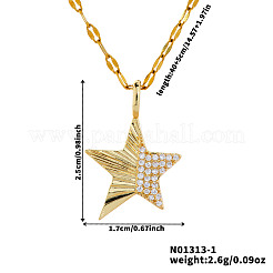 Элегантные и стильные латунные сверкающие прозрачные кубические циркониевые звездные подвески для женщин BI4954-1