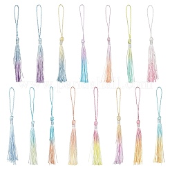 30 шт. градиентное украшение с кисточкой из полиэстера&nbsp;HJEW-CJ0001-10