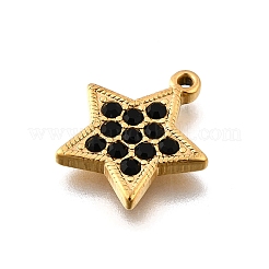 Подвески-шармы из нержавеющей стали 304 с микропаве из стразов&nbsp;STAS-K256-28G-03