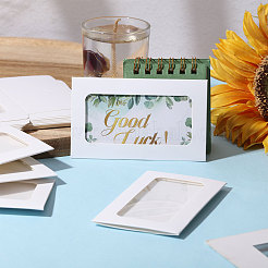 150 шт. прямоугольные бумажные мини-конверты для подарочных карт с полым видимым окном&nbsp;CON-GL0001-06