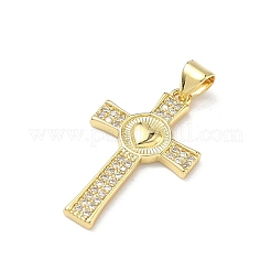 Латунные микропаве прозрачные подвески с фианитом&nbsp;KK-P350-16G-01