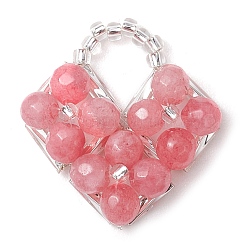 Подвески из натурального агата/окрашенного белого нефрита/зеленого авантюрина&nbsp;PALLOY-MZ00335