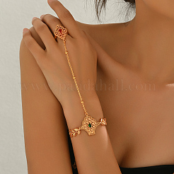 Геометрический полый латунный браслет с подвесками и паве из кубических цирконий на несколько пальцев для женщин&nbsp;HV8312