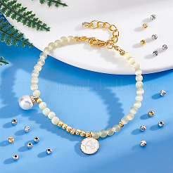 30 шт. 2 цвета 925 бусины-разделители из стерлингового серебра&nbsp;STER-PH0003-86