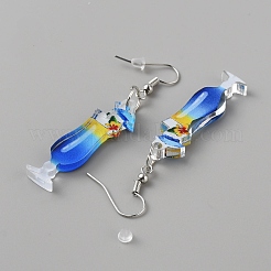 Серьги-подвески из акрилового бокала для вина со штифтами из нержавеющей стали 304&nbsp;EJEW-WH0012-096E