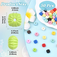 50 шт. Непрозрачные акриловые бусины&nbsp;OACR-YW0004-25