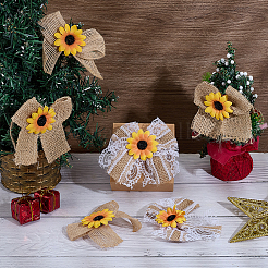 15 шт. 3 стильных аксессуара для костюма из льна с бантом и подсолнухом&nbsp;DIY-PH0034-20