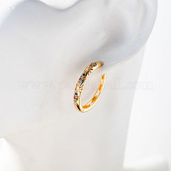 Латунные микро проложить серьги обруча кубического циркония&nbsp;FS-WGC6509-02