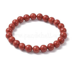 2 шт. браслеты из натуральных бусин красной яшмы 2 стилей&nbsp;BJEW-JB12200