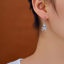 Милые мультяшные медвежонки латунные серьги-кольца&nbsp;RU9972-4