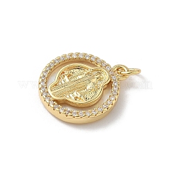 Латунь микропаве фианиты с подвесками-ракушками&nbsp;KK-Z115-04G