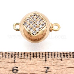 Застежки-коробочки из латуни с прозрачным кубическим цирконием&nbsp;KK-T073-45G