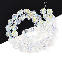 Прозрачность гальванизированные стеклянные бусины нити&nbsp;GLAA-T023-41A-01