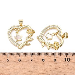 Латунные микропаве прозрачные подвески с фианитом&nbsp;KK-N254-199G