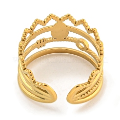 Открытое манжетное кольцо из нержавеющей стали 304 с ионным покрытием (IP)&nbsp;RJEW-A043-02G