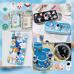 72 шт. 9 стиля 3D кабошоны из смолы с изображением астронавта&nbsp;RESI-OC0001-67