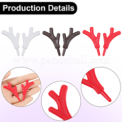 30 пара двухцветных пластиковых рожек-рогов в форме снеговика&nbsp;AJEW-GF0012-64B