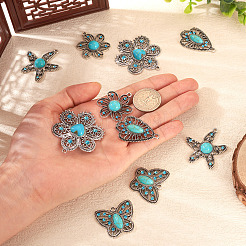 10шт 5 стиля подвески из синтетической бирюзы&nbsp;TIBEP-TA0001-13