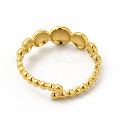 Ионное покрытие (ip) 304 нержавеющая сталь плоское круглое открытое кольцо-манжета для женщин&nbsp;RJEW-B027-10G