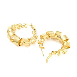 Латунные спиральные серьги-кольца с покрытием стойки&nbsp;EJEW-P240-11G