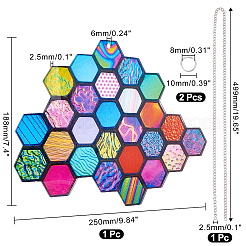 Подвеска в виде сот из полиметилметакрилата&nbsp;HJEW-WH0048-03S