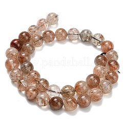 Нити бусин из рутилированного кварца из натурального черного золота&nbsp;G-L642-B09-10mm