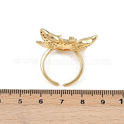 Регулируемые манжетные кольца с микропаве из кубического циркония из латуни&nbsp;RJEW-C139-13G