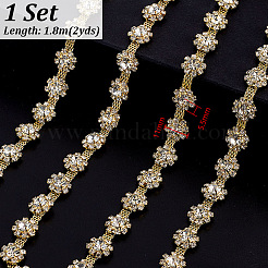 2 ярд сплава стеклянные стразы чашки цепи&nbsp;DIY-GA0009-07