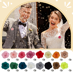 17 шт. броши-цветы из ткани&nbsp;JEWB-FG00002