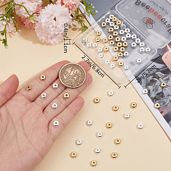 80 шт. 2-х цветные разделительные бусины из нержавеющей стали 304&nbsp;STAS-BBC0004-30