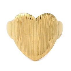 Ионное покрытие (ip) 304 нержавеющая сталь сердце открытые манжеты кольца для женщин&nbsp;RJEW-Z053-07G