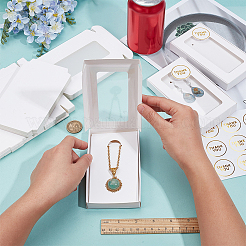 36 шт. прямоугольные почтовые коробки для хранения из крафт-бумаги с видимым окном&nbsp;DIY-BC0015-68B