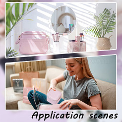 Портативные коробки для хранения ювелирных изделий из искусственной кожи на молнии с 4 вставным мешком&nbsp;CON-WH0202-001C