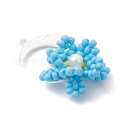 4 шт. подвески в виде луны и цветов из двухцветного стеклянного бисера&nbsp;PALLOY-MZ01185